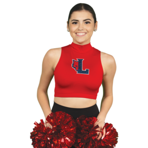 Mock Neck Crop Top With Keyhole Back